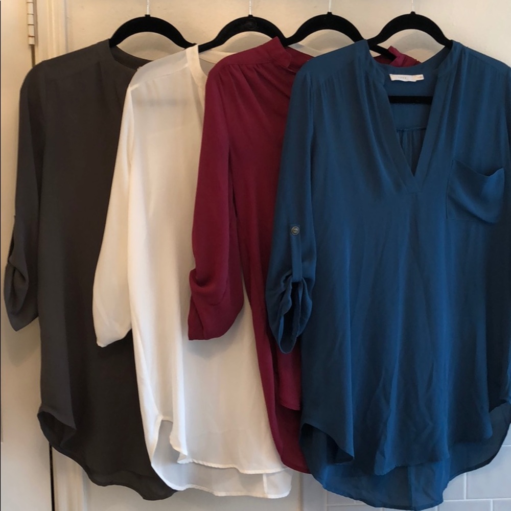 Lot of 4 Tunic 3/4 Sleeve Tops Sz medium